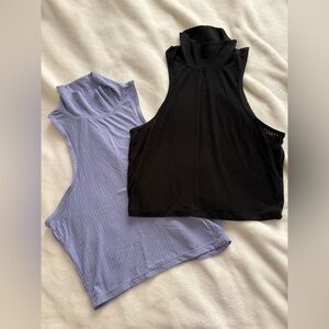 BUNDLE - ALO Yoga Ribbed Sea Coast Cropped Turtleneck Tank (2 tops)